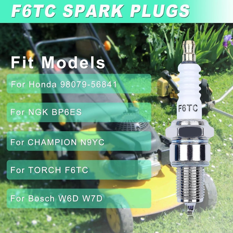 Adefol F6TC Spark Plug for NGK BP6ES and for Champion N9YC - 4 Pack F6TC Spark Plugs Fit for GX160 GCV160 GX100 GX120 GX200 GX240 GX270 GX340 GX390 Series Lawnmower Engine Sparkplug - Image 4